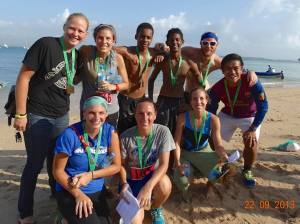 Our Triathlon Group: Back row: Me, Alissa, Montet, Nathan, Ben, Winston Front row: Danielle, Rose, Lauren