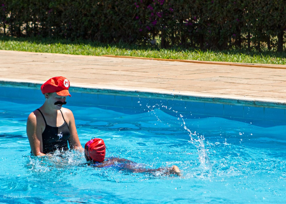 Mario teaching primary swimming