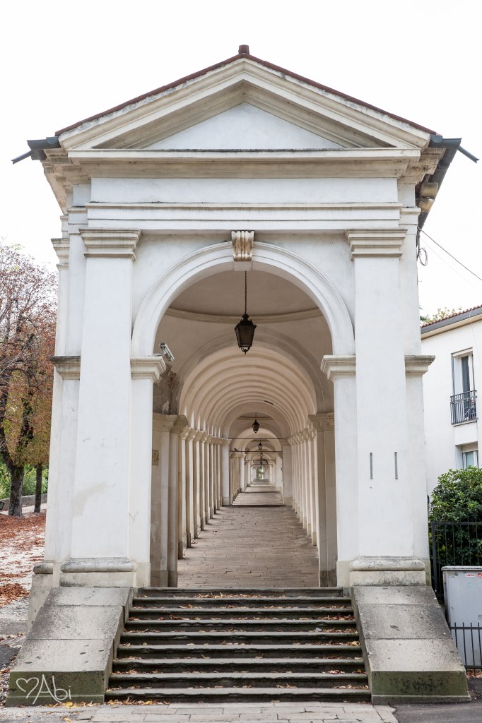 The stairway to the Santuario di Monte Berico in Vicenza, Italy